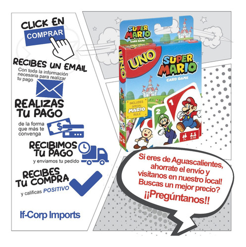 Juego De Cartas Uno Super Mario Bros Edicion Nuevo (Usado)