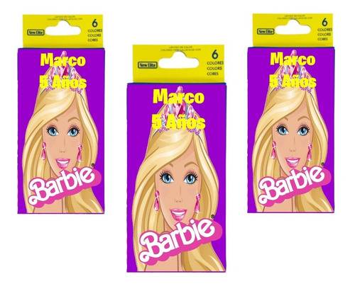 Barbie Lapices De Colores Personalizados X10 Souvenirs