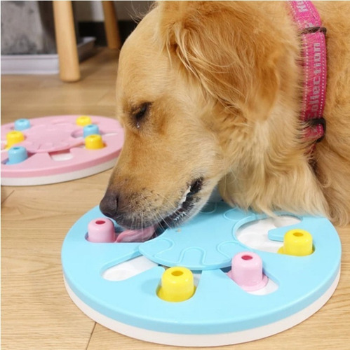 Juguete Interactivo Para Perros Rompecabezas Dispensador Color Azul