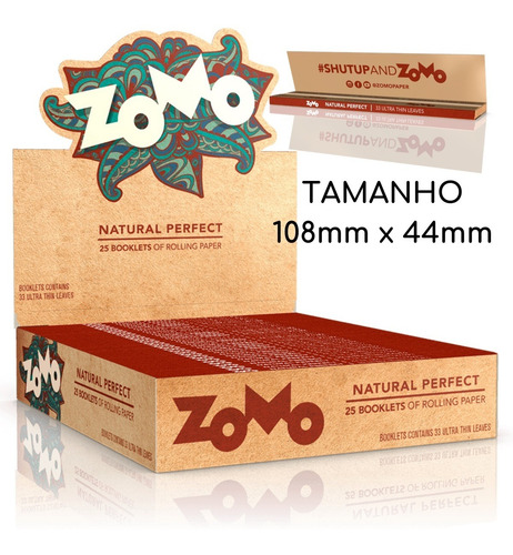Caixa Seda Zomo Natural Smoking Brown Marrom C/25un Atacado