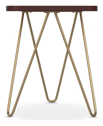 Mesa Auxiliar Moderna De Metal Y Madera 45 Cm Ancho Marrón