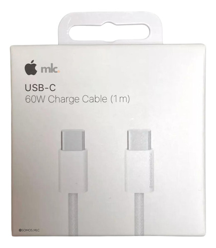 Cable Cargador iPhone 15 Macbook iPad Tipo C 60w Apple