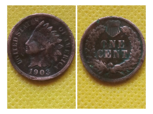 Moneda Estados Unidos 1 Centavo Indian Head 1.903.
