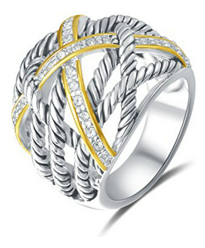 Ring Twisted Cable Wire Weave Designer Marca De Moda David W
