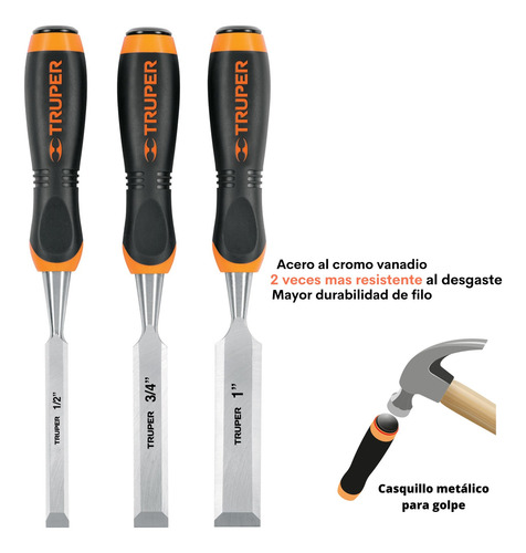 Combo Cepillo Eléctrico Cuchilla De Vuelta Formones Truper