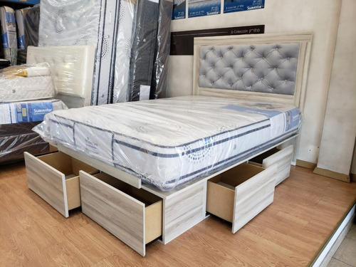 Cama Premium 2 1/2 Plazas Con 6 Cajones !