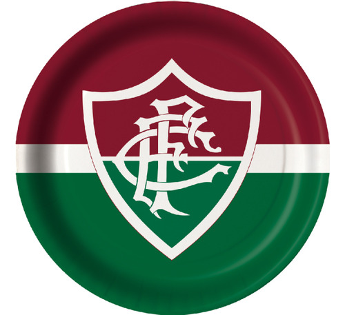 Prato Papel Tema 18cm Fluminense Tricolor Futebol - 08 Unid