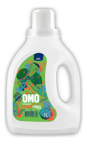 Omo Pagode Vibes Lavagem Perfeita Sabão Líquido Frasco 1 L