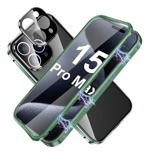 Funda Magnetica Para iPhone 15 Pro Max C/cubierta Camara_b