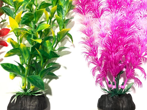 Imagem 4 de 6 de Planta Artificial Aquário Kit Nature Color 02 20cm 02 30cm