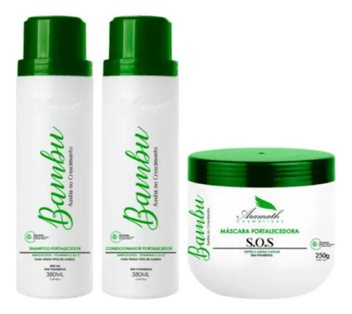 Kit Aramath Com Shampoo Condicionador E Hidratação Bambu Sos