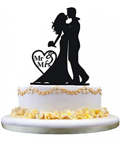 Adorno Para Torta Mr & Mrs Acrílico Boda Pastel Topper Fies