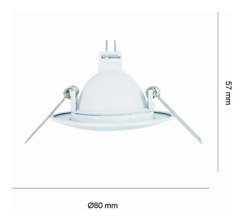 X2 Lampara Base Spot Led Empotrar Plafon P/ Mr16 Blanco