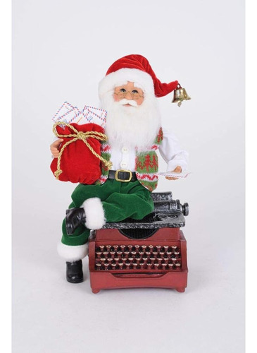 - Figura De Papá Noel Con Máquina De Escribir,