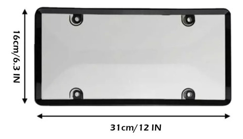 Par De Cubre Placa Automotriz Micas Trasparentes Universal Gris