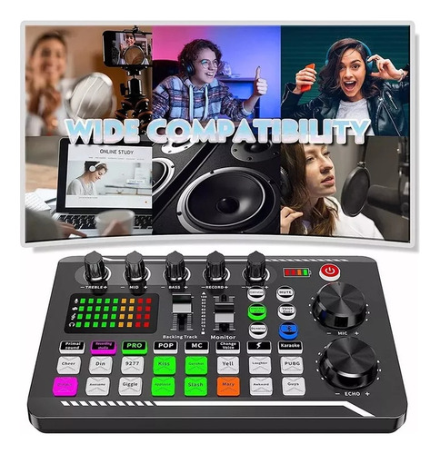 Mezclador De Audio Profesional Para Tarjeta Sonido En Vivo