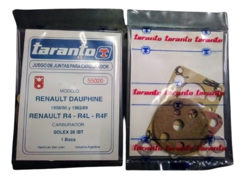 Juntas Para Carburador Solex 28ibt Renault 4 4l 4f Dauphine 