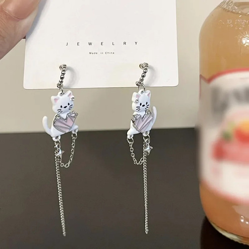 Pendientes De Plata S925 Elegantes Con Forma De Corazón Rosa