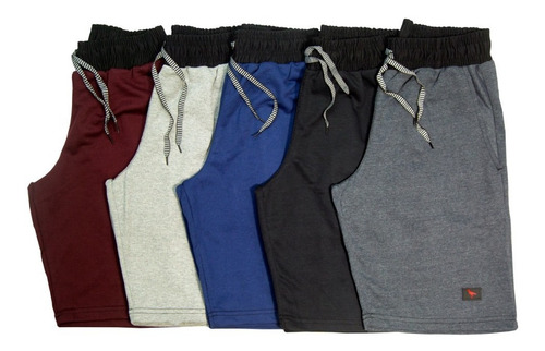Imagem 3 de 3 de Kit Com 5 Bermudas Moletom Riscadinha C/ N.f Envios Full