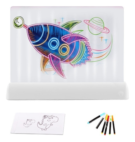 3d Kids Doodle Led Fluorescente Tablero De Dibujo