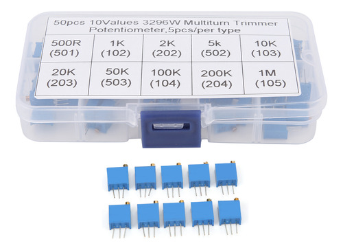 Resistencia Variable Ajustable, 50 Unidades, 10 Valores Vari