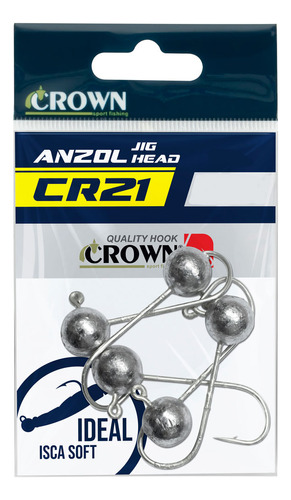 Anzol Jig Head Crown Cr21 N°3/0 9g Cartela Com 5 Jigs
