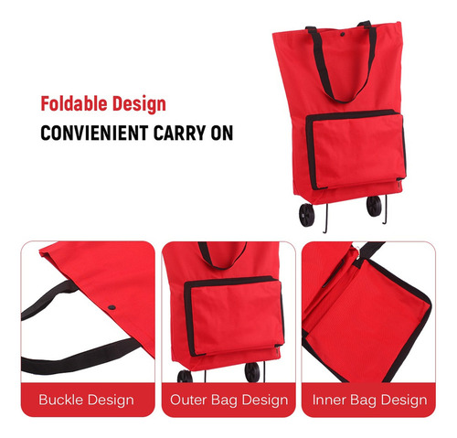 Yn Bolsa Plegable Para Carrito De La Compra Con Ruedas