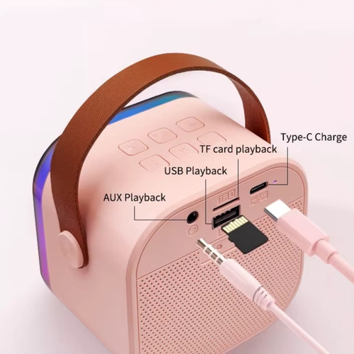 Parlante Bluetooth Con Micrófono Inalámbrico Con Luz