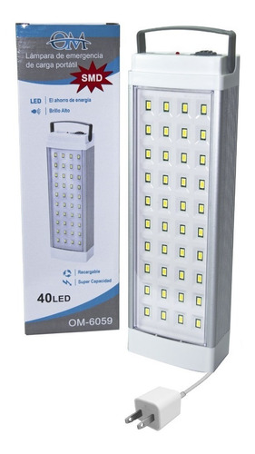 Luz De Emergencia De Aluminio Slt 40 Leds 12 Hs Autonomía