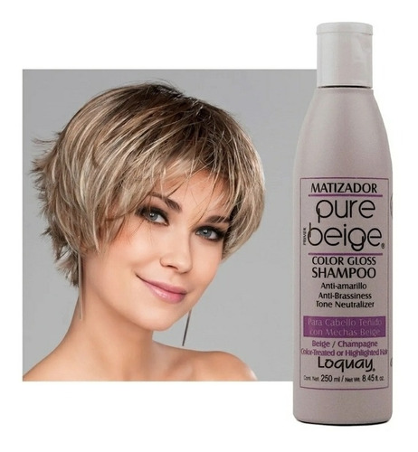 Shampoo Pure Beige Matizador Anti Amarillo 250 Loquay.b2