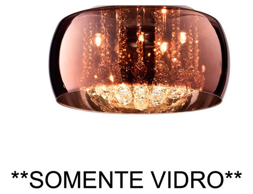 Cupula Vidro Cobre Soho Pd006co 60cm Bella Somente A Cupula