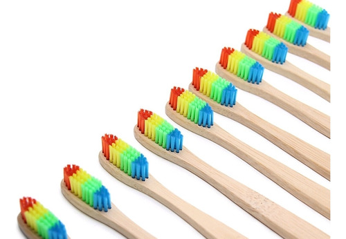 Escova De Dentes De Bambu Com Fibra Flexível Ambiental