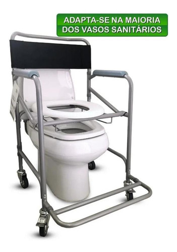 Imagem 4 de 5 de Cadeira De Banho Higienica Adulto Em Aço Dobrável 100 Kg