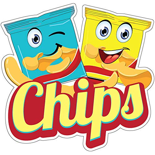 Calcomanía De 8  Puestos De Comida De Chips, Tamaño