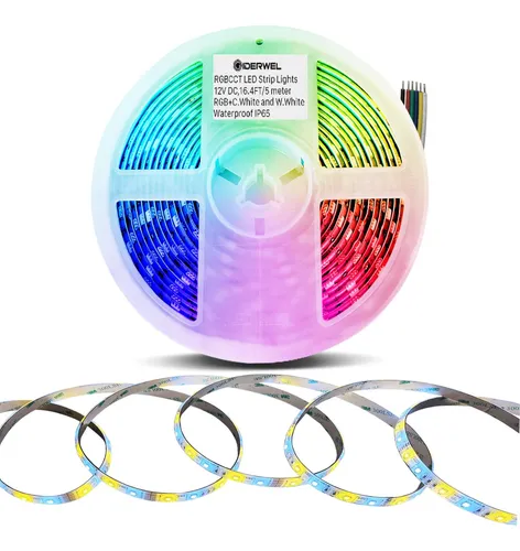 Luces De Tiras Led De Giderwel Rgbww 16.4 Pies, Rgb Modible+