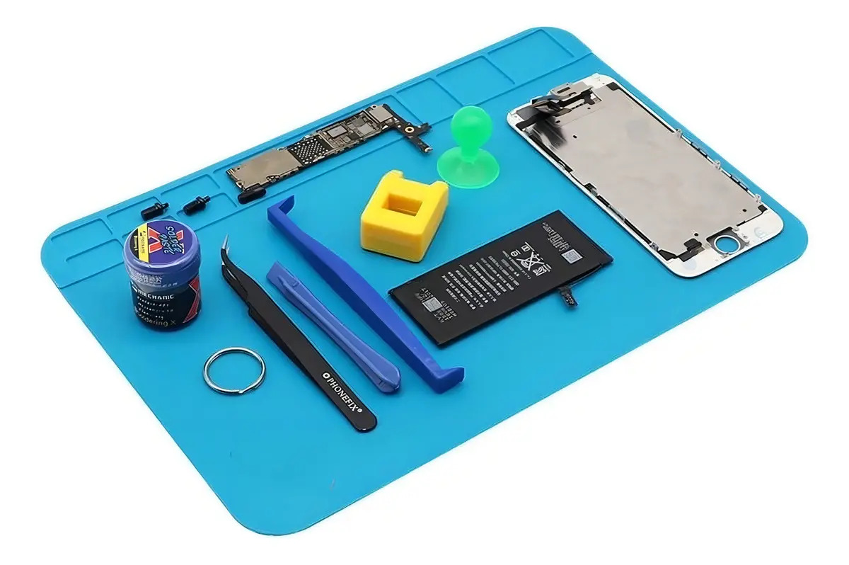 Estação De Trabalho Manta Antiestática Silicone Bancada Azul