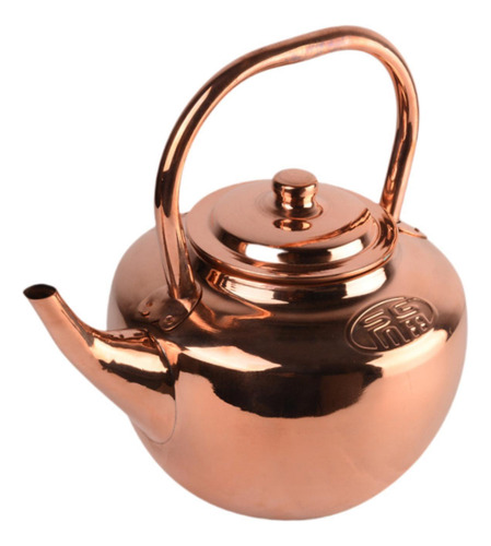 Tetera De Cobre, Tetera, Infusor De Té 3l Caño Corto Rojo