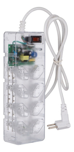 Filtro Dps Clamper Multi Proteção 8 Tomadas Contra Raios Cor Transparente 127V/220V