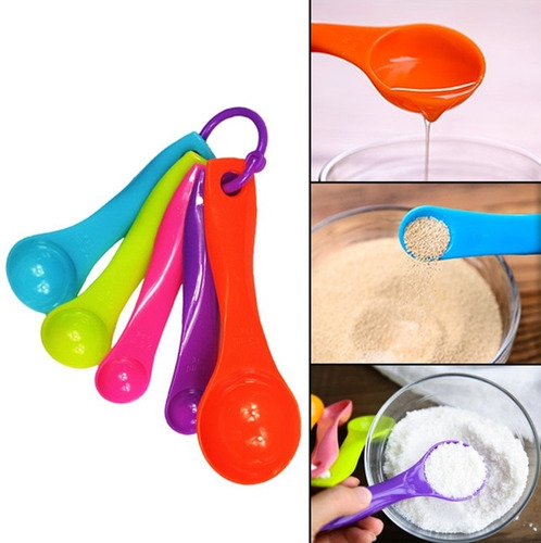 Cucharas Medidoras Para Reposteria. 5 Piezas Colores