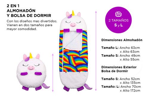 Bolsa Dormir Infantil Campamento Animalitos Almohada Peluche