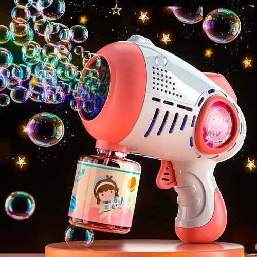 Máquina De Burbujas 2 En 1 Con Forma De Trompeta Y Modo Automático, Recargable Por USB, Con Luces LED Y Música, Ideal Para Verano Y Fiestas