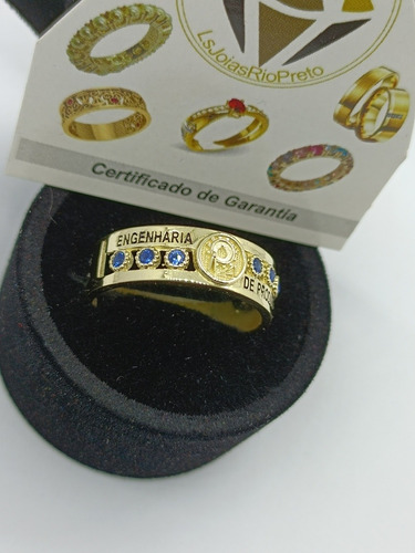 Anel De Formatura Engenharia Produçao Ouro 18k