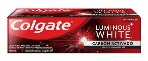 Pasta Dental Colgate Luminous White Carbón Activado 66 Ml