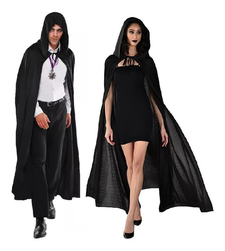 Capa C/capucha Negro Disfraz Scream Parca 130 Cm Halloween 