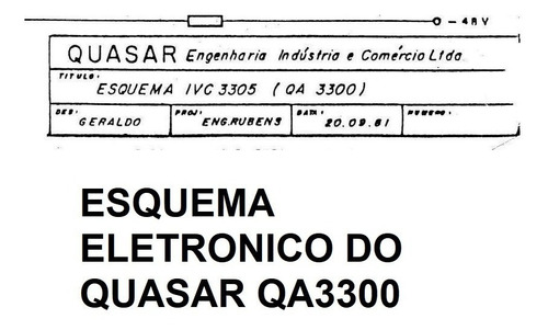 Quasar Qa-3300 Esquema Eletronico