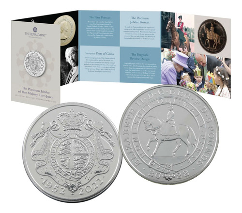 Moeda Oficial 2022 Jubileu Platina Rainha Lacrada - Encarte