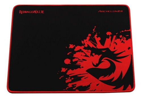 Mouse Pad gamer Redragon P001 Archelon de goma m 260mm x 330mm x 5mm negro/rojo