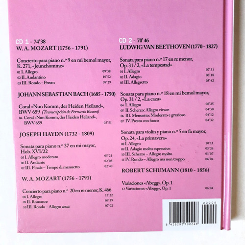 Libro + 2 Cd Clara Haskl Genios Del Piano España