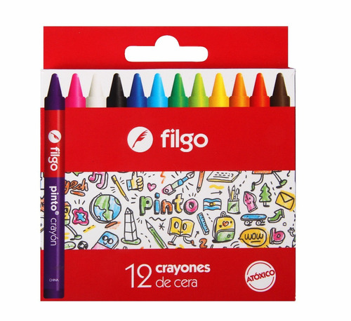 Crayon Crayones Filgo Pinto X 12 Colores Pack X 50 Cajitas