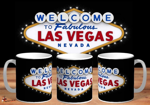 Taza Welcome To Fabulous Las Vegas Nevada Usa Logo 4k Art